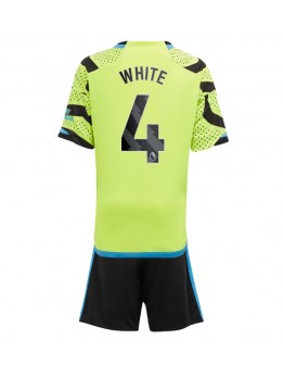 Otroški Nogometna dresi replika Arsenal Benjamin White #4 Gostujoči 2023-24 Kratek rokav (+ hlače)